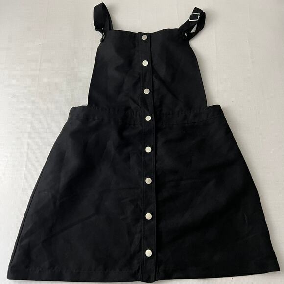 H&M Divided Overall Jumper Dress Imitation Suede Black Size 10 NEW - Picture 7 of 8